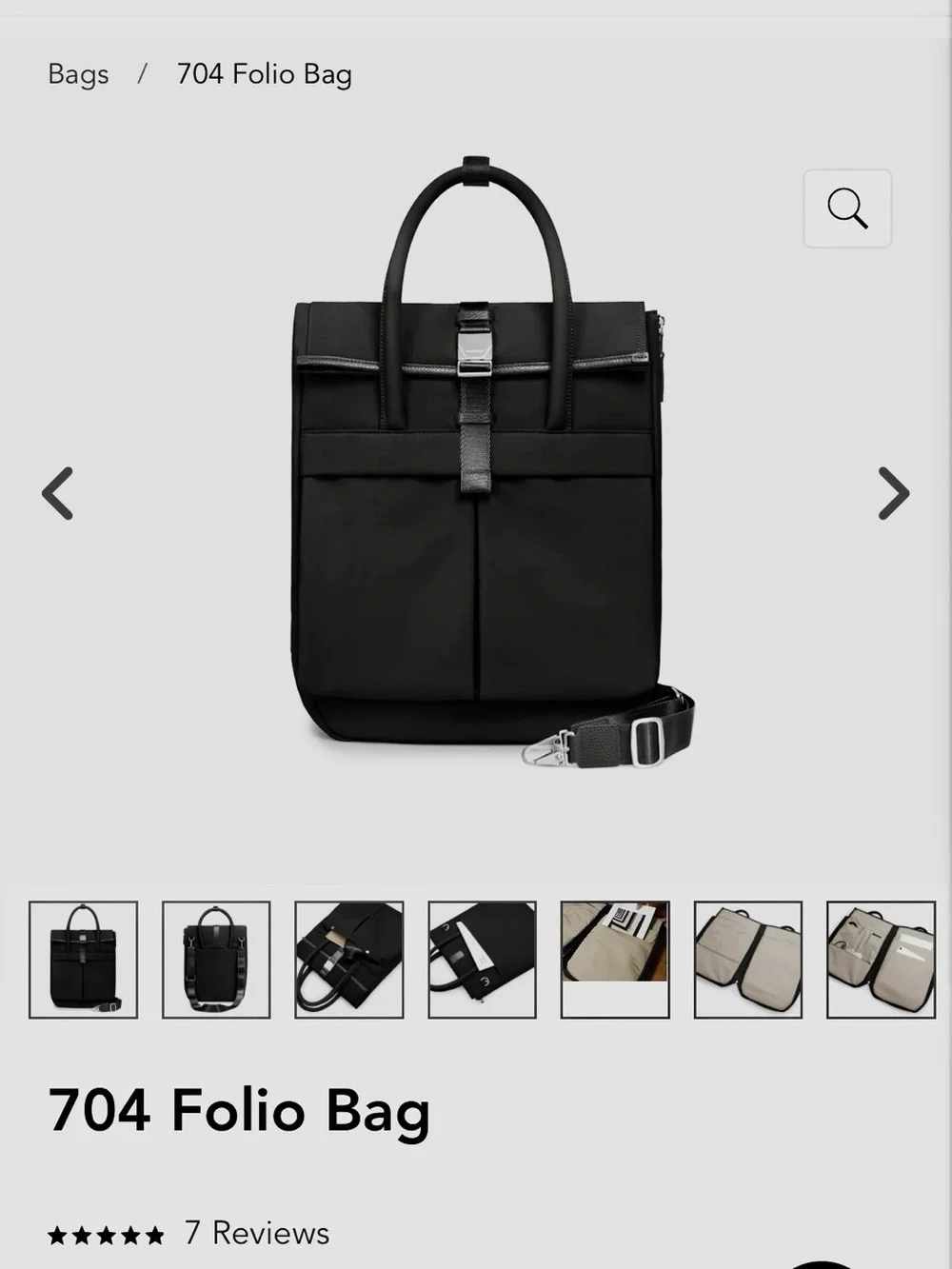704 Folio Laptop Bag — Black